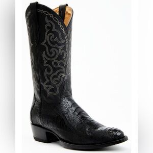 Cody James Genuine Ostrich Black Cowboy Boots